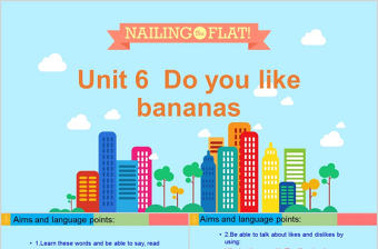 2018彩色扁皮人教版英語七上Unit6PPT模板