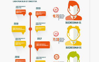 頭像折線圖餅圖PPT商務素材信息圖標矢量
