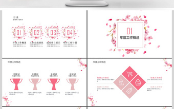 2019年粉色清新商務(wù)工作匯報(bào)PPT模板