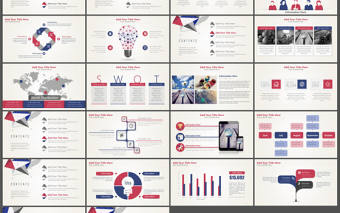 拼接三角形復(fù)古色系PPT模板