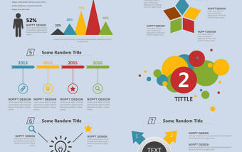 旋轉輪盤彩色圖形圖表數據卡通商務PPT