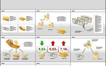 銀行卡 金條 錢袋子 美元 硬幣 金融理財相關(guān)ppt圖表模板 (8)