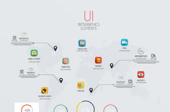 精品商務PPT科技素材信息圖標方塊階梯