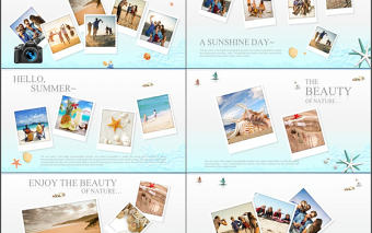 2017年簡(jiǎn)約清新假日旅行相冊(cè)PPT模板