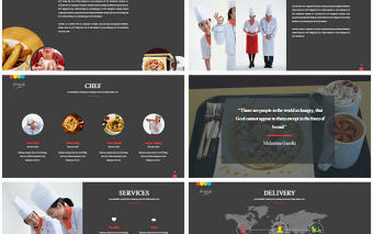 甜點店西餐廳廚師餐飲介紹ppt模板