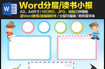 2021年讀書小報(bào)好書推薦電子手抄報(bào)模板邊框...