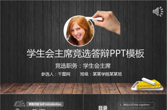 學生會主席競選PPT模板