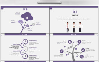 簡約扁平化商務(wù)招手小人商業(yè)計劃書PPT