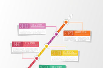 時間軸彩色文本精品商務PPT時間軸年份