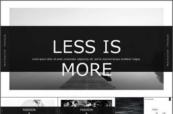 經典黑白灰歐美風格抽象創意PPT模版