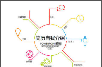 簡(jiǎn)約多彩自我介紹PPT模板