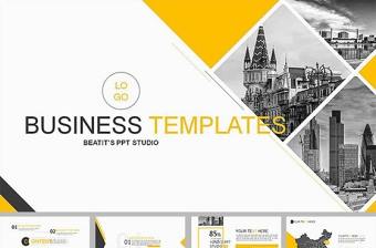 灰黃配色時(shí)尚簡約工作匯報(bào)總結(jié)實(shí)用商務(wù)ppt模板