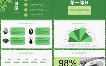 綠色清新論文答辯PPT模板