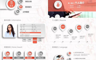 花卉背景清新個人簡介簡歷PPT模板