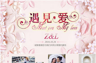 粉色唯美愛情真情告白婚禮PPT婚禮愛情電子相冊
