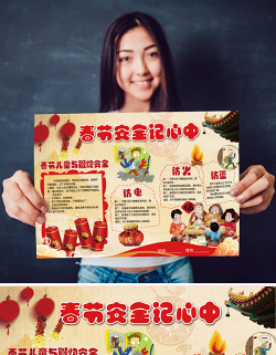 2021年中国风春节安全手抄报版面设计