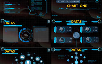 大數據ppt模板商務科技云計算分析大會