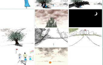 唯美畫(huà)面?zhèn)ゴ蟾笎?ài)的情景劇動(dòng)畫(huà)ppt模板