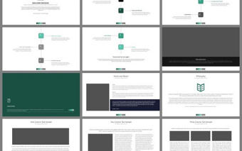 時尚精美綠色歐美風大氣商務通用PPT模板