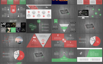 灰色木紋炫酷動態PPT模板