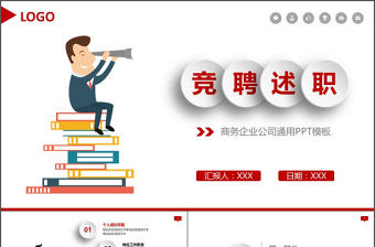 簡約動畫公司職員競聘述職報告PPT模板