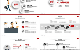 简约动画公司职员竞聘述职报告PPT模板