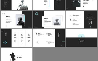 簡約黑白時尚藝術PPT模板