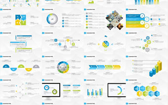 100套清新商務實用工作總結圖表合集包