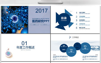 2017年醫藥研究醫學實驗動態PPT模板