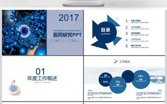 2017年医药研究医学实验动态PPT模板