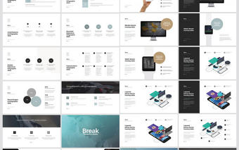 歐美高端MAC模板扁平化商務簡約設計動態動畫模板Keynote