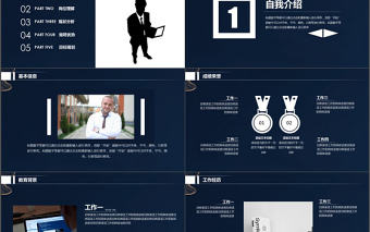 藍(lán)色簡約大氣自我介紹個人簡歷PPT模板