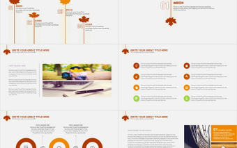 簡約楓葉清新畢業答辯模板