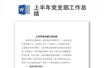 上半年黨支部工作總結(jié)