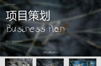 高端商務黑白配色項目策劃PPT模板