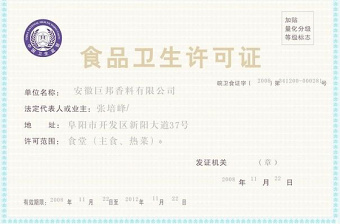 2021年證書 食品許可證
