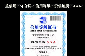 2021年資信等級證書 信用等級證書圖片 2021年資信等級證書 信用等級證書圖片