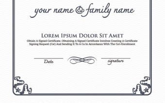 歐式證書花紋邊框矢量素材