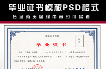 2021年畢業(yè)證書模板