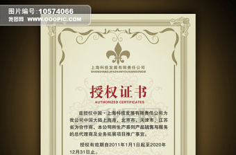 2021年授權(quán)證書證書背景模板下載