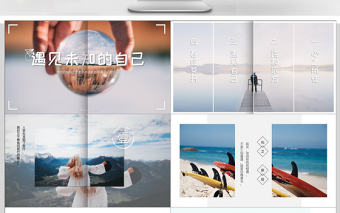 小清新旅行紀念冊日記相冊PPT模板