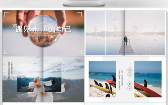小清新旅行纪念册日记相册PPT模板