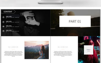 商務風歐美時尚服裝品牌宣傳通用PPT模板