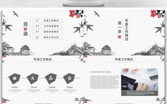 中國復古風工作總結計劃通用PPT動態(tài)模板