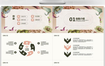 文藝清新述職競聘報告PPT