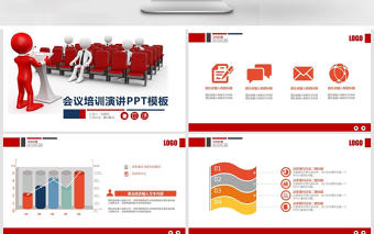 紅色大氣會議培訓演講PPT模板