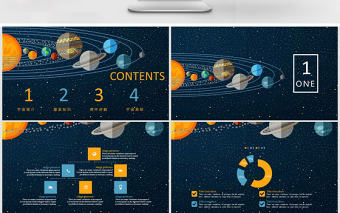 創意兒童宇宙知識課件PPT模板
