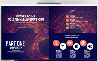 炫酷簡約商業(yè)計劃書PPT模板