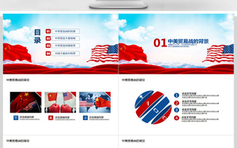中美貿(mào)易戰(zhàn)動態(tài)PPT模版