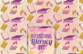 彩繪國際掃盲日元素無縫背景矢量素材